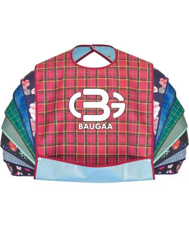 BauGaa Libchchen - Water-Repellent Adult Latz Apron | Washable Reusable Large Red Checked Clothing Protection for Seniors - Buy Online on GoSupps.com