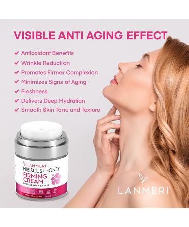 Hibiscus & Honey Firming Cream for Face & Body | Neck Tightening, Double Chin Reducer & Anti-Wrinkle Moisturizer with Collagen & Jojoba Oil - Buy Online on GoSupps.com