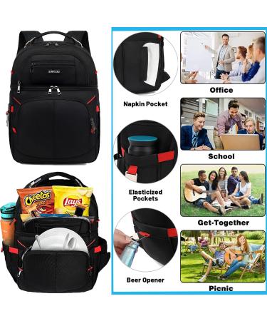 Insulated Cooler Backpack - Waterproof & Leak Proof - 30 Can Capacity - Keeps Food and Drinks Hot/Cold for 12 Hours - Red - Buy Online on GoSupps.com