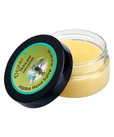 Desert Oasis Skincare Jojoba Oil Hand Salve. No added scent with over 50% Jojoba Oil. All Natural with Beeswax and Avocado Oil. Naturally Moisturizing. (2 oz/60 gm)
