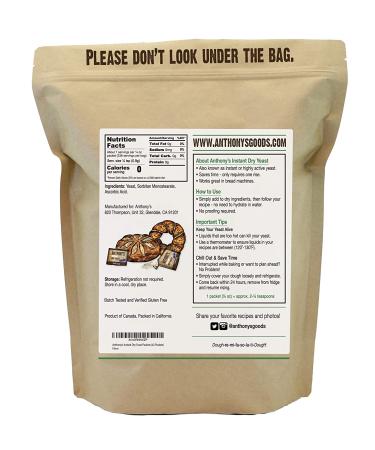 Anthony's Instant Dry Yeast Packets - 42 Individual Packets, Gluten Free, 0.25 Ounce each - Buy Online on GoSupps.com