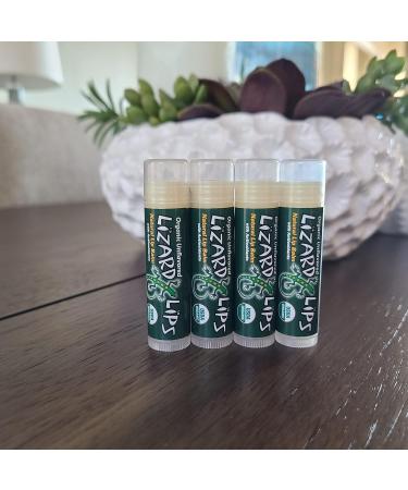 Lizard Lips Organic Lip Balm 4 Pack - USDA Certified, Unflavored - Buy Online on GoSupps.com