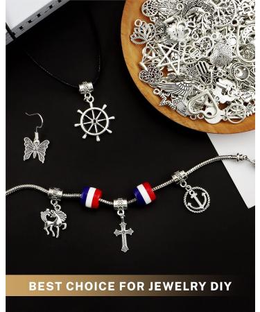 300 PCS JIALEEY Wholesale Bulk Mixed Tibetan Silver Alloy Charms Pendants for DIY Jewelry Making - Buy Online on GoSupps.com