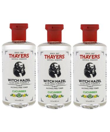 Thayers Alcohol Free Witch Hazel with Aloe Vera Cucumber 12 oz (Pack of 3)