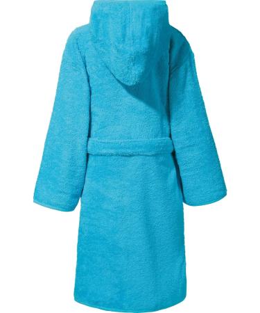Erwin Mller Children's Bathrobe - Soft 100% Cotton Turquoise with Zipper Hood & Binding Belt - Size 86/92 - Buy Online on GoSupps.com
