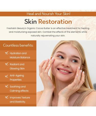 Freshskin Beauty LTD | 1kg Organic Cocoa Butter - 100% Food Grade - Unrefined Pure Raw & Natural (1000g) 1 kg (Pack of 1) - Buy Online on GoSupps.com