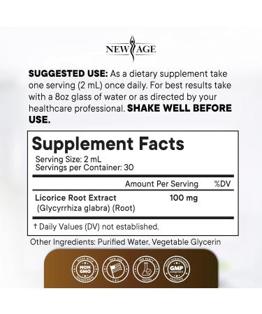 NEW AGE Licorice Root Tincture - Digestive, Lung & Skin Support - Licorice Root Extract Liquid Drops - Vegan, Sugar & Alcohol-Free Supplement - 4 fl oz 2 Fl Oz (Pack of 2) - Buy Online on GoSupps.com