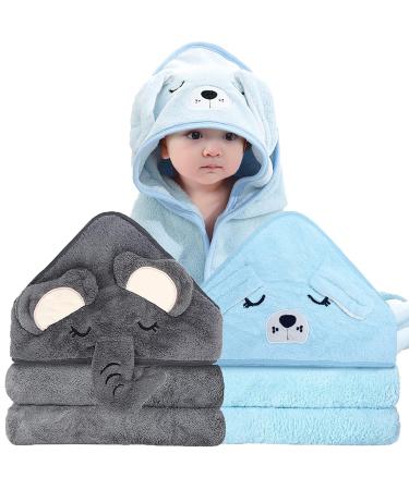Roxanepig 2pack Baby towels hood 80x80 cm baby bath towels hooded towels baby baby towel bamboo hooded towel children's towel bath towels towels for babies newborn blue & pink