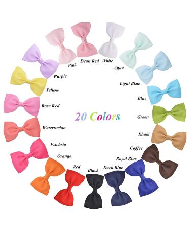 40 Piece 2.75 Grosgrain Ribbon Bows Hair Clips for Baby Girls by Prohouse - Buy Online on GoSupps.com