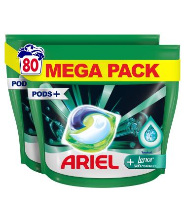 Ariel All-in-1 Pods Laundry Capsules, 80 Washes (2 x 40 Pods), Airy, with Lenor Unstoppables, 2x More Freshness Lasting