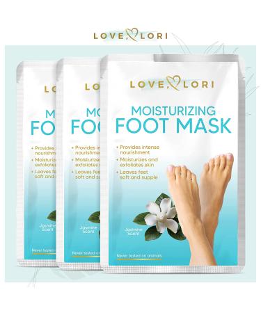 Love Lori Moisturizing Foot Mask - Ultra Hydrating Treatment for Dry Cracked Feet - Non-Peel Mask with Hyaluronic Acid, Shea Butter & Coconut Oil - Ideal Self Care Gift for Women & Men - 3 Pairs of 3 Count - Buy Online on GoSupps.com
