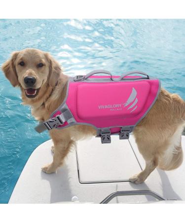 VIVAGLORY Lightweight Dog Life Jacket Skin-friendly Neoprene for Large Dogs Pink XL (71-84cm) | Durable D-Ring & Quick Release Buckle | International Shipping Available - Buy Online on GoSupps.com
