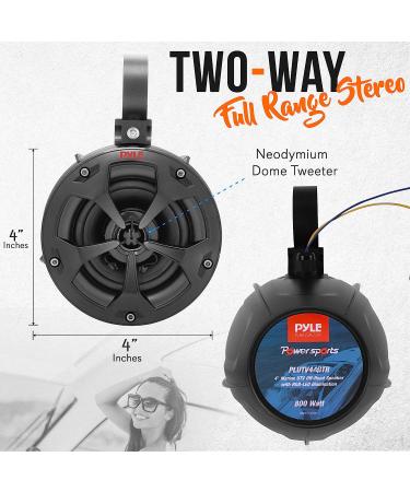 Pyle PLUTV44BTR 2-Way Dual Waterproof Off-Road Tower Speakers - 800W Marine Grade with RGB Lights & Remote, for ATV/UTV, Jeep, Boat - Black - Buy Online on GoSupps.com