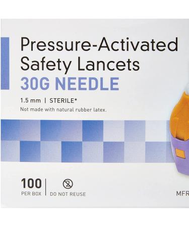 McKesson Safety Lancets 30G Sterile Pressure-Activated Needle 1.5mm 100 Count - Pack of 1 - Buy Online on GoSupps.com