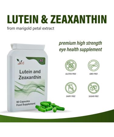 Ved Lutein 40mg with Zeaxanthin 2mg New Micro encapsulated Marigold Extract Formula for Maintenance of Normal Vision 90 Vegan Capsule(3 Months Supply) - Buy Online on GoSupps.com