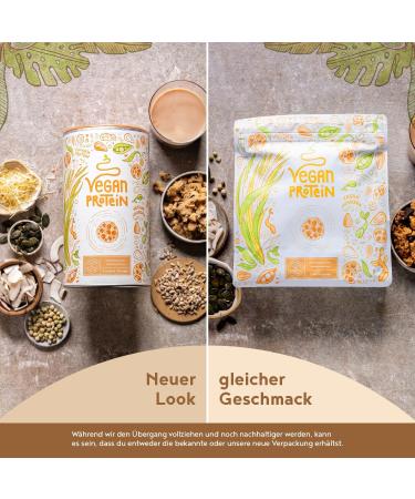 Premium Vegan Protein Powder 1200g - 21g Protein Per Serving | Cookie Dough Flavor - Soy Rice Peas Chia Sunflower & Pumpkin Seed - Buy Online on GoSupps.com