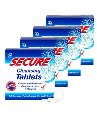 Secure Cleansing Tablets - Parent (32 Count (Pack of 4))