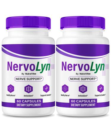 (2 Pack) NervoLyn Official Nervo Lyn Advanced Nerve Support Supplement | Premium Formula with Natural Ingredients for Nerve Comfort Balance & Nerve Care | Easy-to-Take (120 Capsules)
