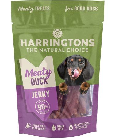 Harringtons Grain Free Meaty Duck Jerky Dog Treats 70g (Pack of 8) - Meat 1st Ingredient Meaty Treats Duck Jerky - Buy Online on GoSupps.com