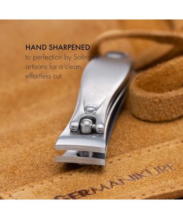 Germanikure 3pc Travel Manicure Set - Handmade in Solingen Germany, FINOX Stainless Steel Tools, Fingernail & Toenail Clippers, Glass Nail File in Leather Case - Buy Online on GoSupps.com