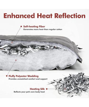 Ultra Warm Self Heating Cat Bed with Removable Cover | Large 36x24 In | Grey | Indoor/Outdoor Use for Cats and Dogs - Buy Online on GoSupps.com