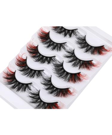 Kiromiro Fluffy Mink Wispy Colored Red Strip Lashes Pack - 2 Red - Buy Online on GoSupps.com