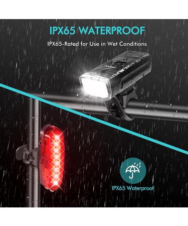 Alyken Bike Lights Set - Super Bright USB Rechargeable 1200 Lumen Front Headlight and Rear Taillight for Night Riding Safety - Buy Online on GoSupps.com