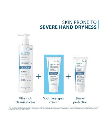 Ducray - Dexyane Ultra-rich Cleansing Gel - Dry and Atopy-Prone Skin - Face Body & Hair - 400ml - Buy Online on GoSupps.com