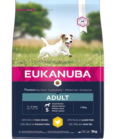 Eukanuba Complete Dry Dog Food for Adult Small Breeds with Fresh Chicken 3 kg S Breed Chicken 3 kg (Pack of 1) - Buy Online on GoSupps.com