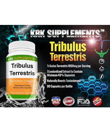 Tribulus Terrestris 1000mg | 90 Capsules | KRK Supplements - Buy Online on GoSupps.com