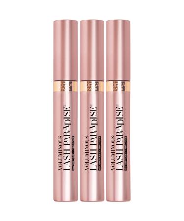 L'Oreal Paris Voluminous Makeup Lash Paradise Waterproof Mascara Voluptuous Volume Intense Length Feathery Soft Full Lashes No Smudging No Clumping Black 0.25 Fl Oz (Pack of 3)