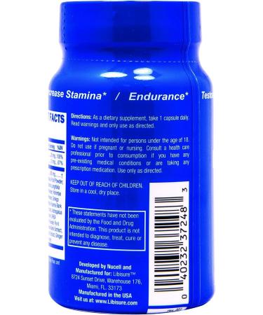 Libisure High Performance Booster for Men & Women - Stamina & Strength Increase All Day - Energy & Endurance Boost with Maca, Tribulus, Ginseng & Horny Goat Weed - 30 Caps - USA - Buy Online on GoSupps.com