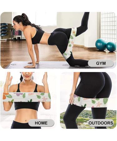 Pastel Tone Flower Printed Resistance Bands | Elastic Leg Bands for Effective Workouts | Durable Fabric Fitness Bands - Buy Online on GoSupps.com