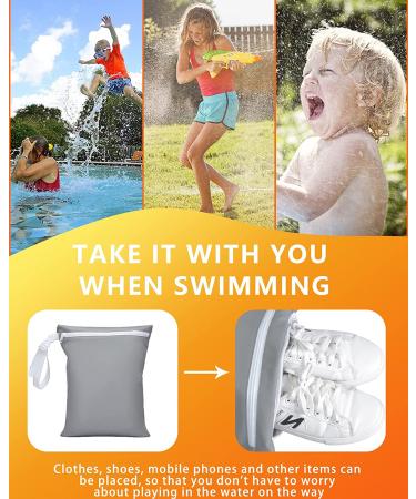 Yakuss Wet Dry Bag for Baby Cloth Diapers Waterproof, Reusable, Two Zippered Pockets, Stroller Strap Travel, Beach, Pool, Gym Bag Grey - Buy Online on GoSupps.com