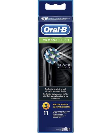 Oral-B CrossAction Toothbrush Heads - 3 Pack Black | 16 Degree Bristles | Superior Cleaning - Buy Online on GoSupps.com