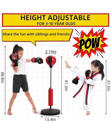 ULTRAFIRST Kids Punching Bag Set with Upgraded Gloves - Adjustable Stand for 3-8 Years - Toddler Boxing and Kicking Bag Set - Buy Online on GoSupps.com