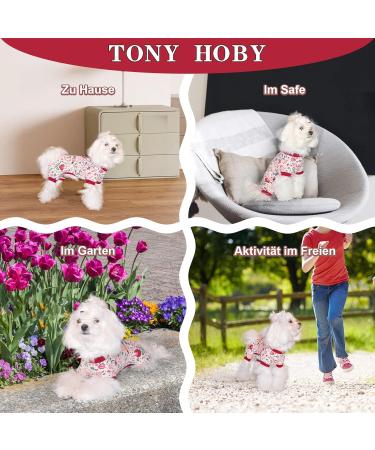 Tony Hoby Dog Suit - Adorable 4-Leg Hedge Suit for Small to Medium Dogs | Light Cotton Floral & Rabbit Design (Pink) - Buy Online on GoSupps.com