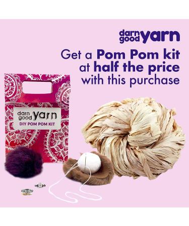 Darn Good Yarn Recycled Sari Silk Ribbon Yarn - Vintage Ivory Off-White - 100g - 50 Yards - Handmade Unique Skein - Buy Online on GoSupps.com