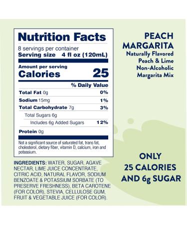 Jordan's Skinny Sirop sans sucre m lange de margarita de p che naturellement sucr e ar me faible en calories shake prot in cocktail et plus encore sans gluten respectueux de la c to Margarita la p che - Buy Online on GoSupps.com