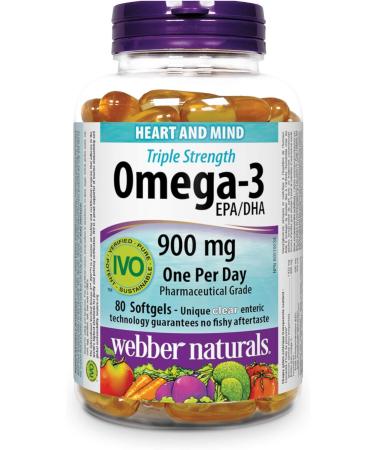 Webber Naturals Omega-3 900 mg Triple Strength & Vitamin D3 2500 IU Extra Strength 180 Softgels For Healthy Bones Teeth and Helps Prevent Vitamin D Deficiency 80 Omega + Vitamin D3 2500 IU - Buy Online on GoSupps.com