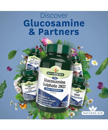 Natures Aid Glucosamine Sulphate 1000mg with Vitamin C - 90 Tablets for Collagen & Cartilage Support - Buy Online on GoSupps.com