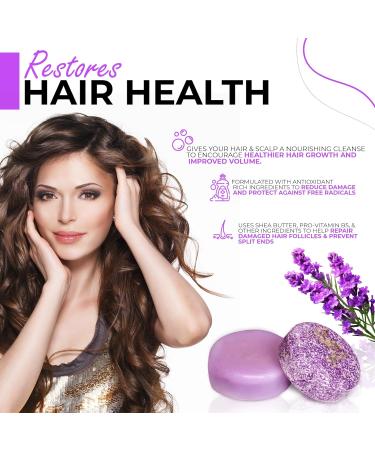 Shampoo Bars & Conditioner Set - Organic Sulfate & Paraben Free Eco-Friendly Hair Growth Travel Size Lavender Scent - Buy Online on GoSupps.com