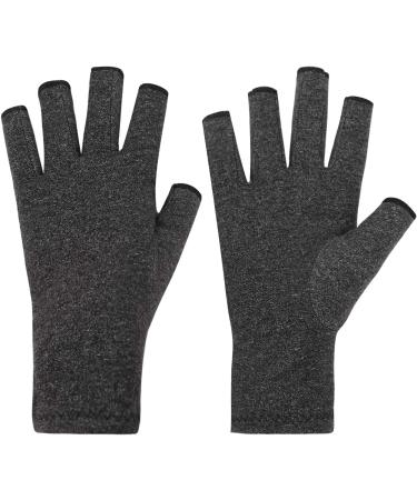 Holiberty Fingerless Compression Arthritis Gloves - Lightweight Breathable Relief for Rheumatoid Pain & Muscle Tension (1 Pair - Buy Online on GoSupps.com