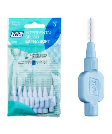 Tepe interdental brushes Extra soft blue (ISO size 3: 0.6 mm) / for particularly gentle & efficient cleaning of the interdental spaces / 2 x 8 interdental brushes - Buy Online on GoSupps.com