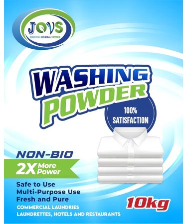 Jovs Non-Bio Washing Powder 10kg - Professional Laundry Powder for Over 500 Washes - Buy Online on GoSupps.com