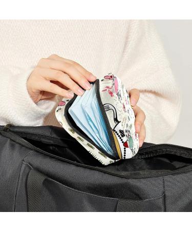 GIAPB Period Bag | Sanitary Napkin Storage Pouch | Period Travel Makeup Bag | Cartoon Cow Butterfly Flower Print - Color4631 - Buy Online on GoSupps.com