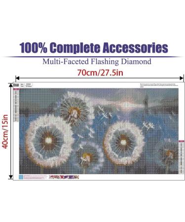 Dandelion Diamond Painting Kit | Large DIY Full Drill Crystal Rhinestone Art Sunset Painting | Gem Art for Adults | Home Wall Decor (27.5 X 15.7inch) - Buy Online on GoSupps.com
