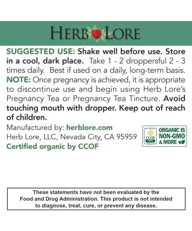 Herb Lore Organic Pre-Conception Tincture Alcohol Free Liquid Fertility Support for Women - Buy Online on GoSupps.com