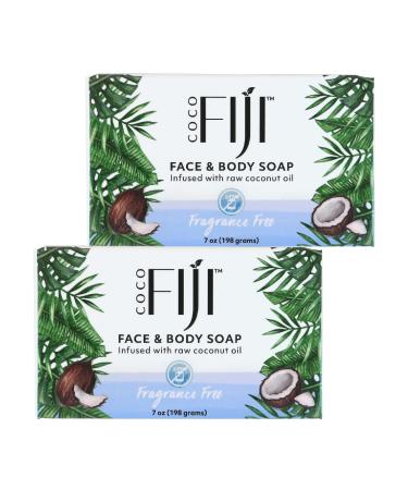 Organic Fiji Organic Face and Body Coconut Oil Soap Fragrance Free 7 oz (198 g) Bar