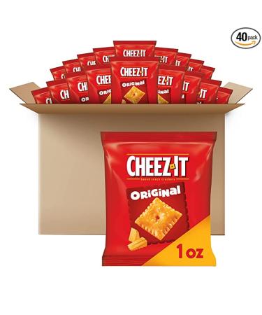 Cheez-It Baked Snack Cheese Crackers Original School Lunch Snacks 1 oz Bag (40 Bags) - Buy Online on GoSupps.com